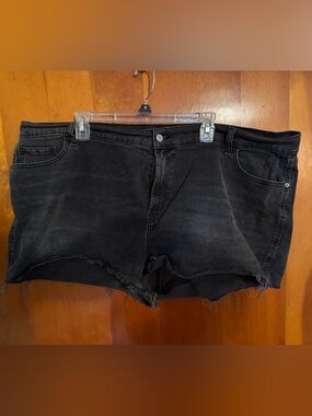 Old Navy Black Distressed Denim Cutoff Shorts